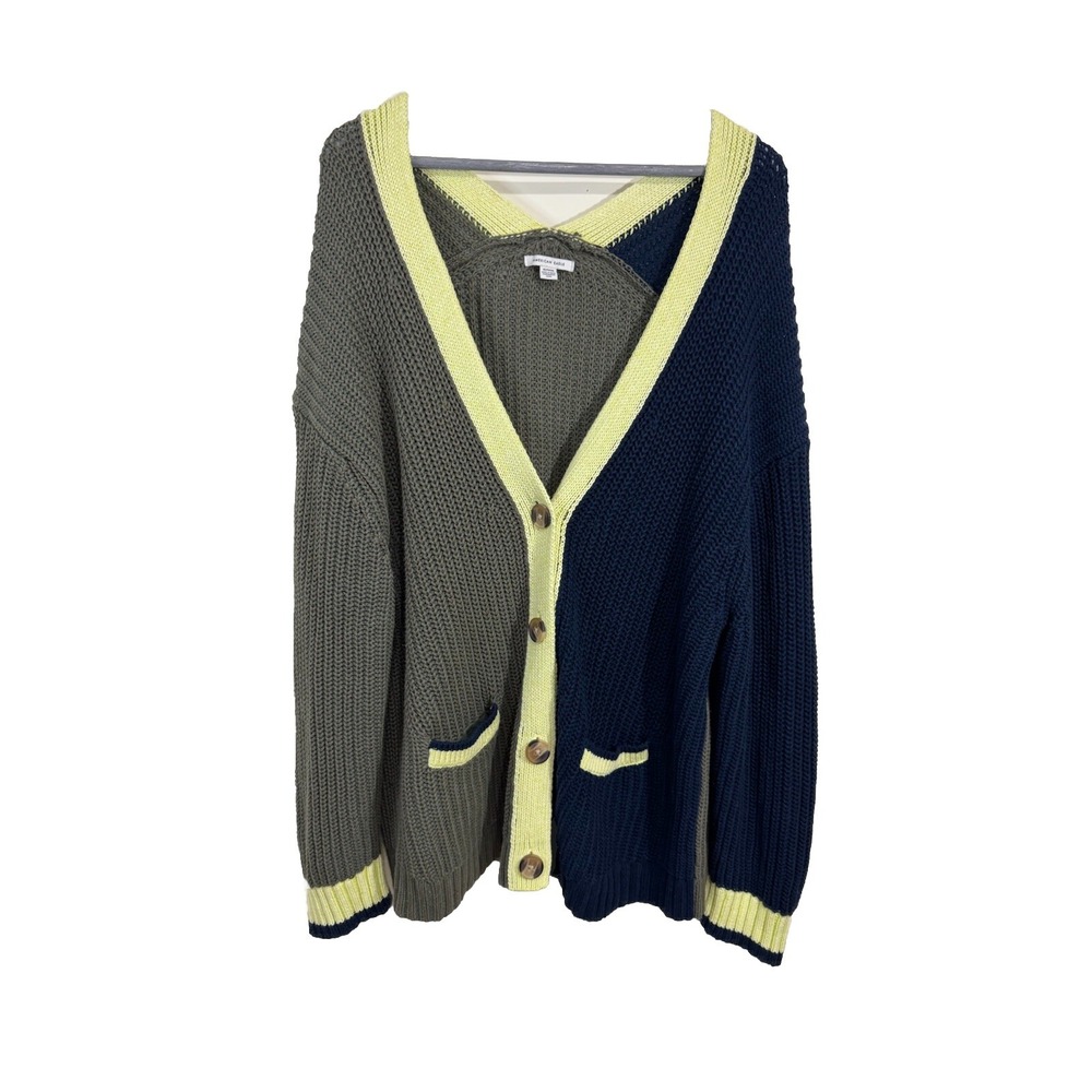 American Eagle XL Womens Green Blue Chunky Knit Button Cardigan Sweater